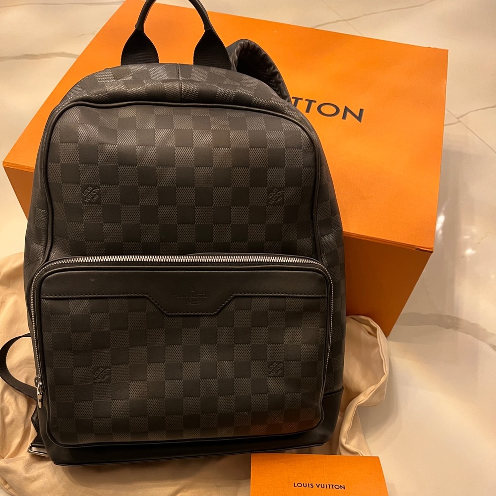 Louis Vuitton Campus Backpack Damien Infini Onyx Silver Leather